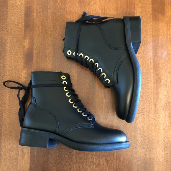 Sandro Shoes - SANDRO PARIS | Lace up leather combat biker boot